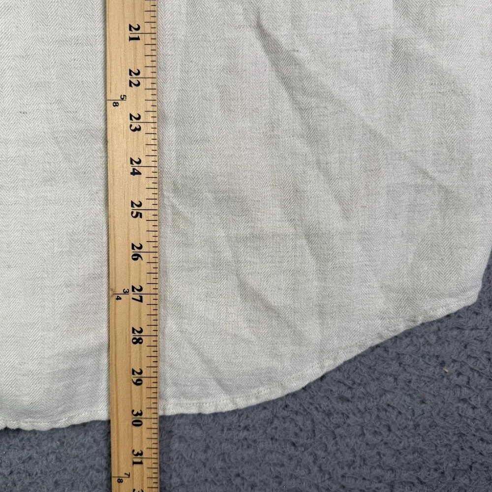 Banana Republic Shirt Mens XL Flax Beige Long Sleeve Linen Blend Button Up